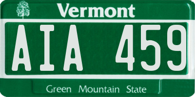 VT license plate AIA459
