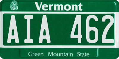 VT license plate AIA462