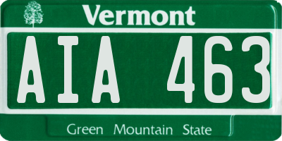 VT license plate AIA463