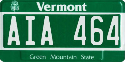 VT license plate AIA464