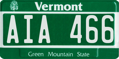 VT license plate AIA466