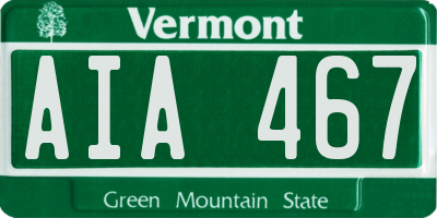 VT license plate AIA467