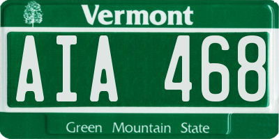 VT license plate AIA468
