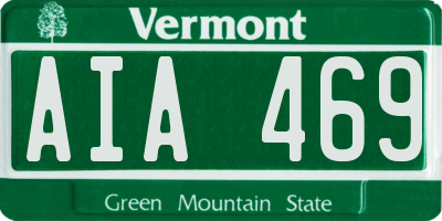 VT license plate AIA469