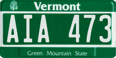 VT license plate AIA473