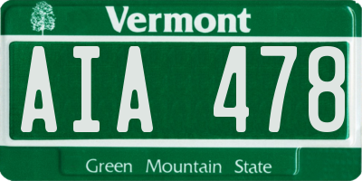 VT license plate AIA478