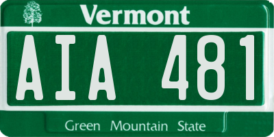 VT license plate AIA481