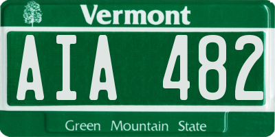 VT license plate AIA482