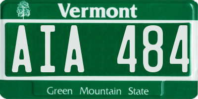 VT license plate AIA484