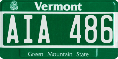 VT license plate AIA486