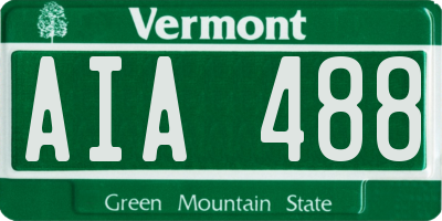 VT license plate AIA488