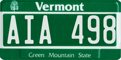 VT license plate AIA498