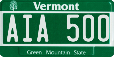 VT license plate AIA500