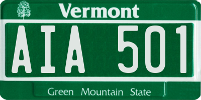 VT license plate AIA501