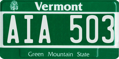VT license plate AIA503