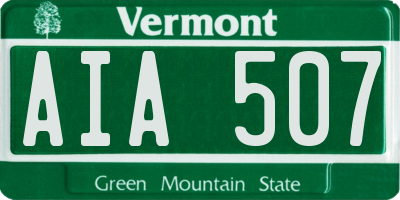 VT license plate AIA507