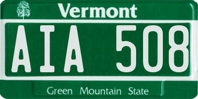 VT license plate AIA508