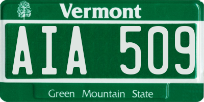 VT license plate AIA509