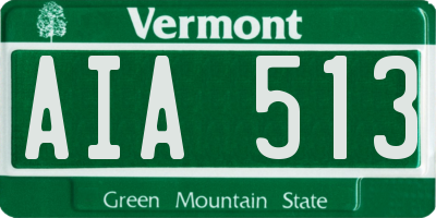VT license plate AIA513