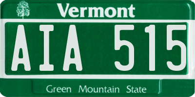 VT license plate AIA515