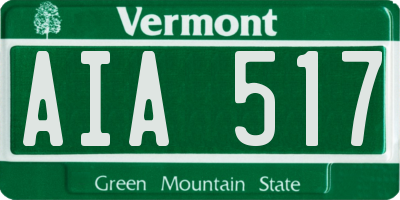 VT license plate AIA517