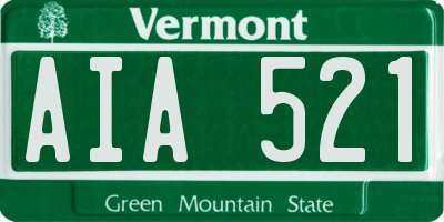 VT license plate AIA521