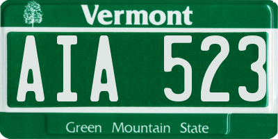VT license plate AIA523