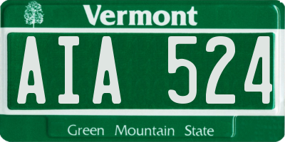 VT license plate AIA524