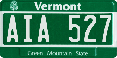 VT license plate AIA527