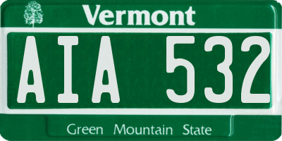 VT license plate AIA532