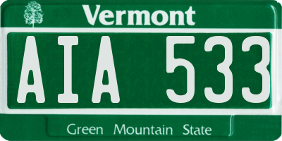 VT license plate AIA533