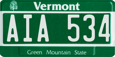 VT license plate AIA534