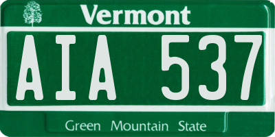 VT license plate AIA537
