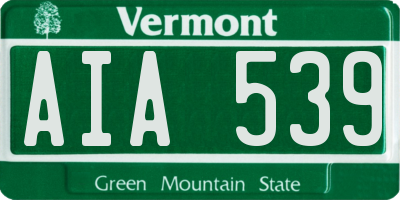 VT license plate AIA539