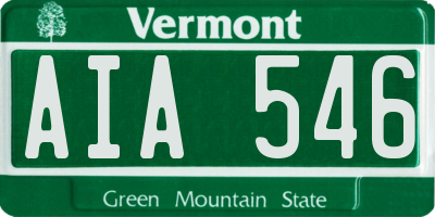VT license plate AIA546