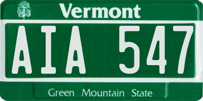 VT license plate AIA547