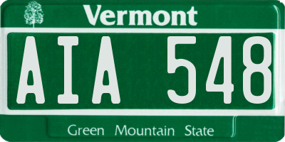 VT license plate AIA548