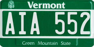 VT license plate AIA552