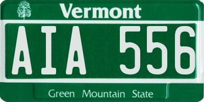 VT license plate AIA556