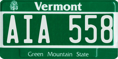 VT license plate AIA558