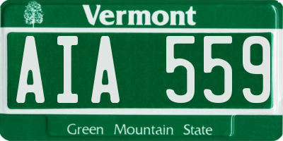 VT license plate AIA559