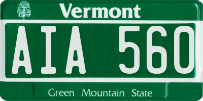 VT license plate AIA560