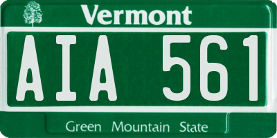 VT license plate AIA561