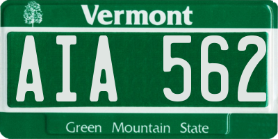 VT license plate AIA562