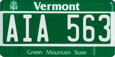 VT license plate AIA563
