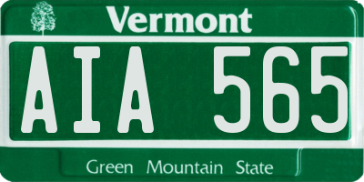 VT license plate AIA565