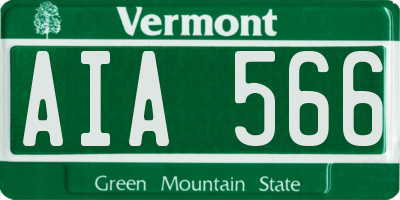 VT license plate AIA566