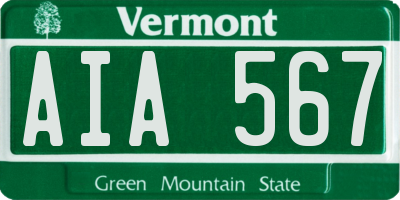 VT license plate AIA567