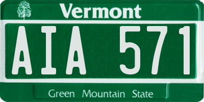 VT license plate AIA571