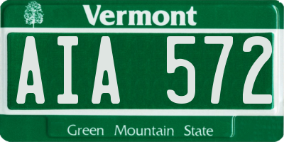 VT license plate AIA572